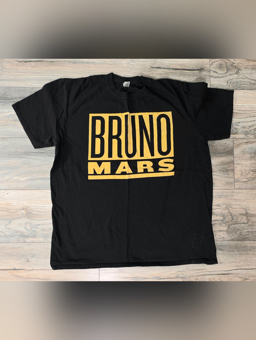 Bruno Mars-Black and Yellow Graphic Concert T-Shirt